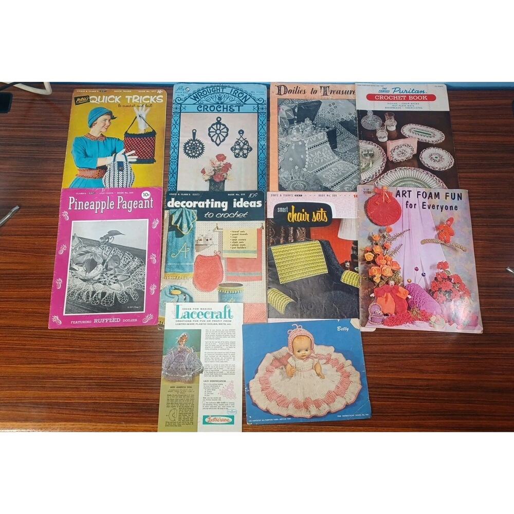Vintage Crocheting & Knitting Books Doily,Dolls,Art Fun 1940's - 1960's Crafts - Picture 2 of 12